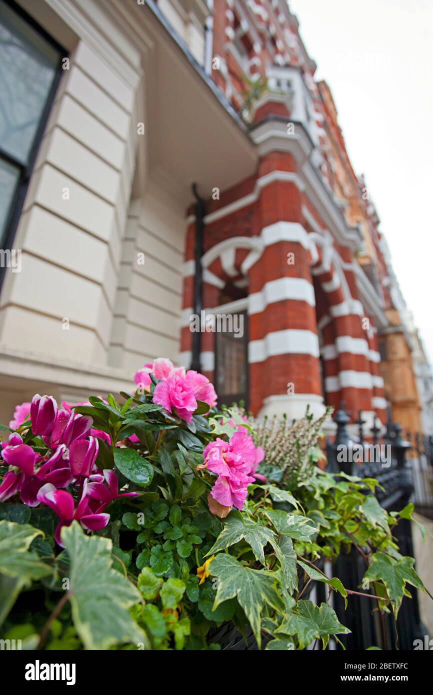 Großer Eingang zum Gebäude, Queen's Gate, London Stockfoto