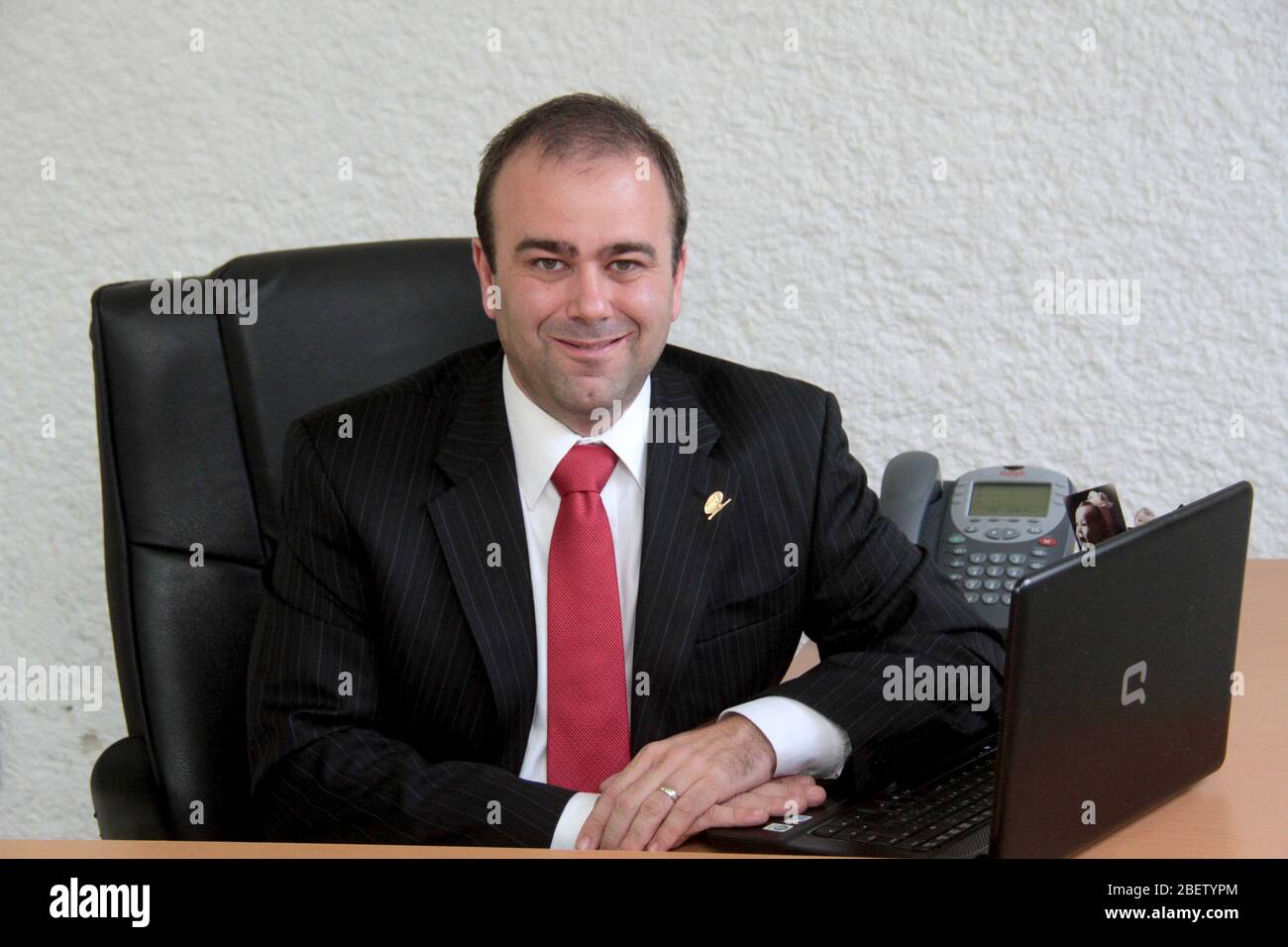 Lizenz Diego Gómez Quintanilla presidente del Grupo IMEF en Tampico. 10 junio 2014.*Foto:©JoseTapia*/NortePhoto.com Stockfoto