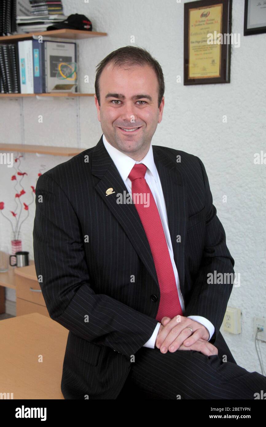 Lizenz Diego Gómez Quintanilla presidente del Grupo IMEF en Tampico. 10 junio 2014.*Foto:©JoseTapia*/NortePhoto.com Stockfoto
