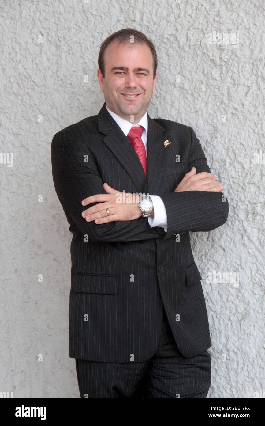 Lizenz Diego Gómez Quintanilla presidente del Grupo IMEF en Tampico. 10 junio 2014.*Foto:©JoseTapia*/NortePhoto.com Stockfoto