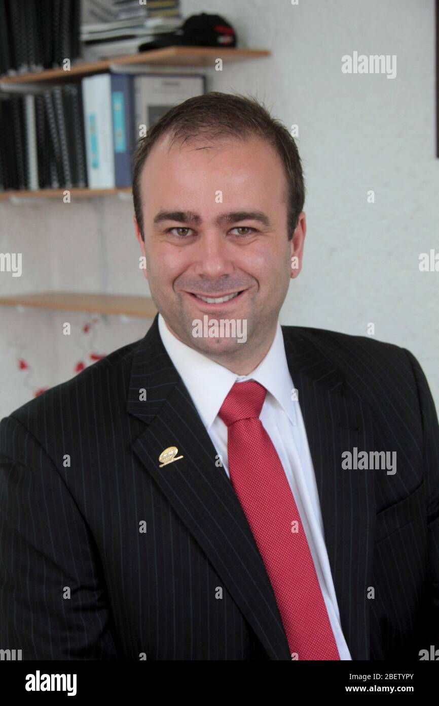 Lizenz Diego Gómez Quintanilla presidente del Grupo IMEF en Tampico. 10 junio 2014.*Foto:©JoseTapia*/NortePhoto.com Stockfoto