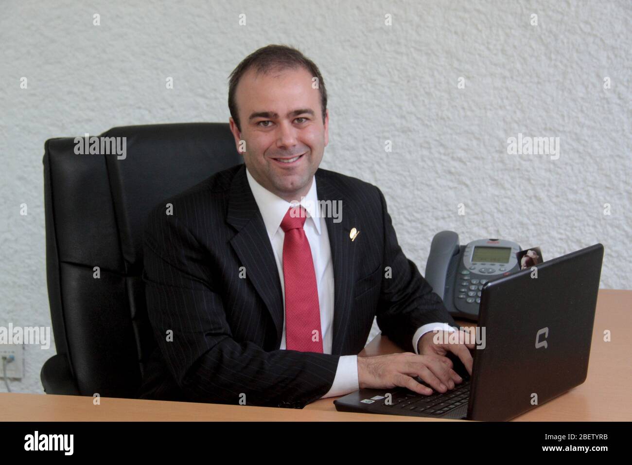 Lizenz Diego Gómez Quintanilla presidente del Grupo IMEF en Tampico. 10 junio 2014.*Foto:©JoseTapia*/NortePhoto.com Stockfoto