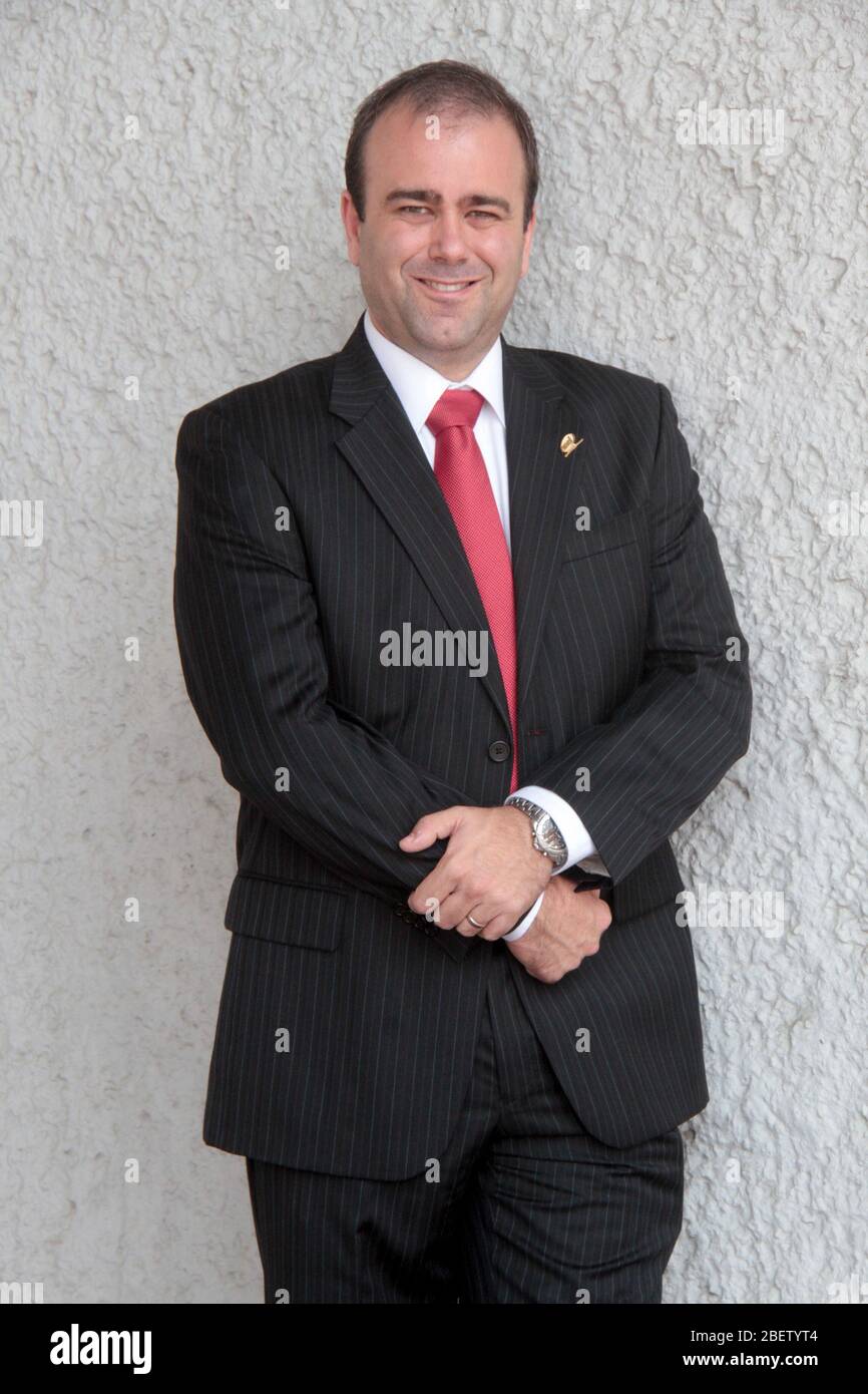 Lizenz Diego Gómez Quintanilla presidente del Grupo IMEF en Tampico. 10 junio 2014.*Foto:©JoseTapia*/NortePhoto.com Stockfoto