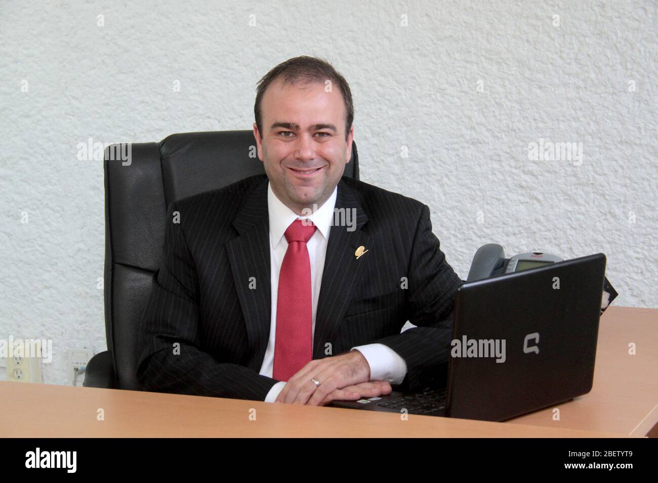Lizenz Diego Gómez Quintanilla presidente del Grupo IMEF en Tampico. 10 junio 2014.*Foto:©JoseTapia*/NortePhoto.com Stockfoto