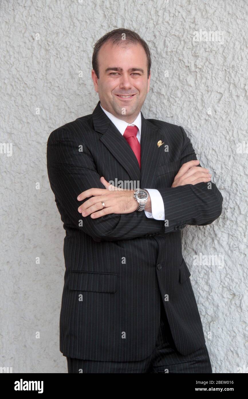 Lizenz Diego Gómez Quintanilla presidente del Grupo IMEF en Tampico. 10 junio 2014.*Foto:©JoseTapia*/NortePhoto.com Stockfoto