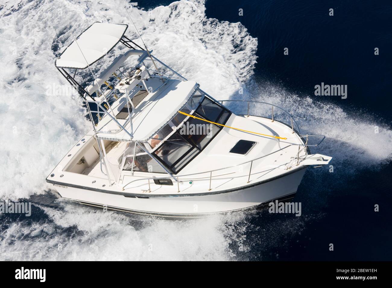 Sportangeln Boot in Mohogany Bay, Roatan Island, Honduras, Mittelamerika Stockfoto