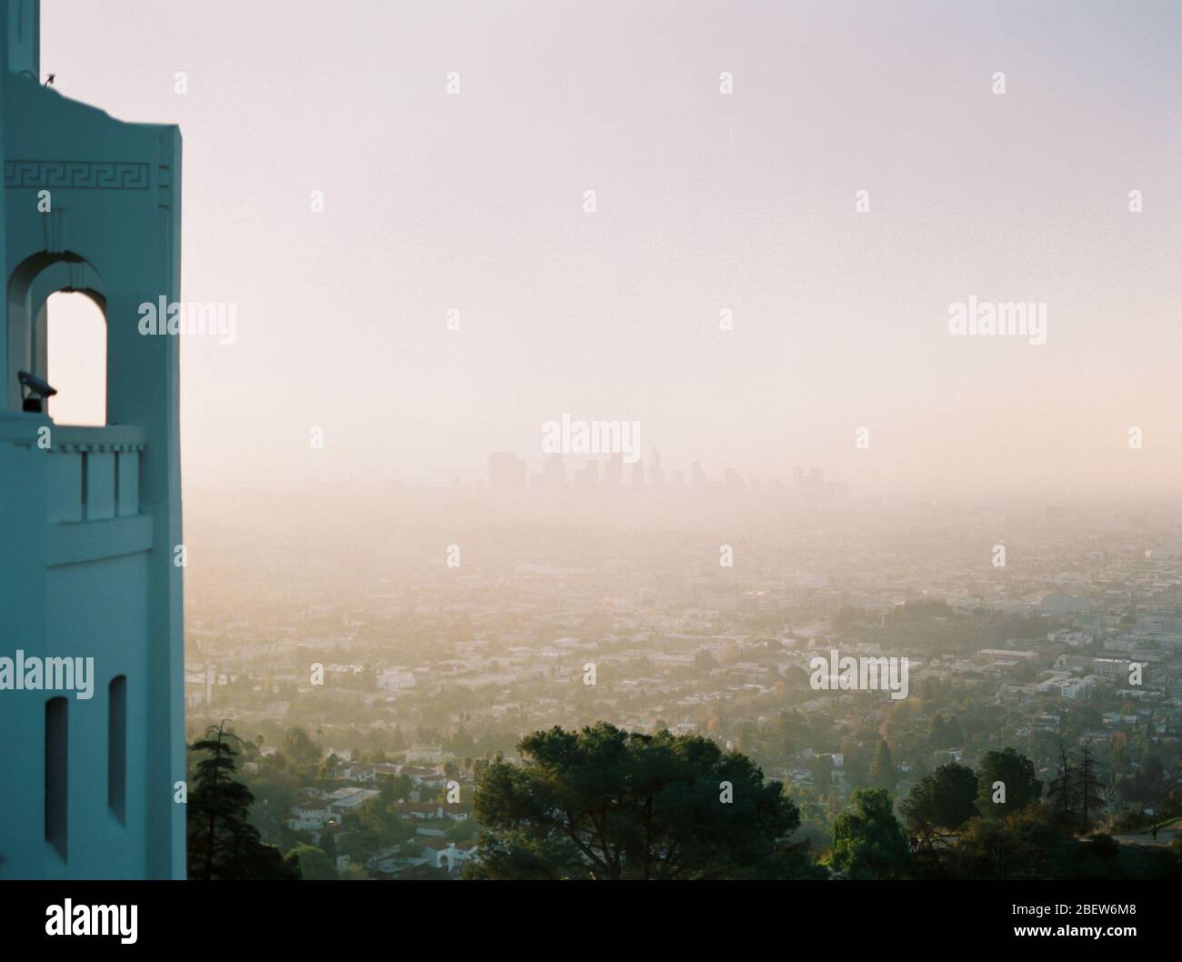Downtown Los Angeles Skyline Blick vom Griffith Observatory Los Feliz Stockfoto