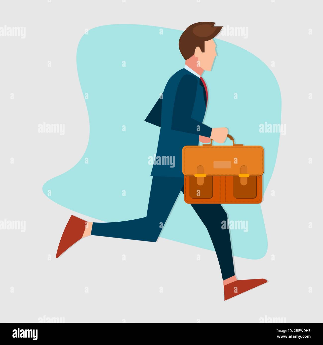 Geschäftsmann laufen Tasche isoliert Vektor-Illustration Stock Vektor