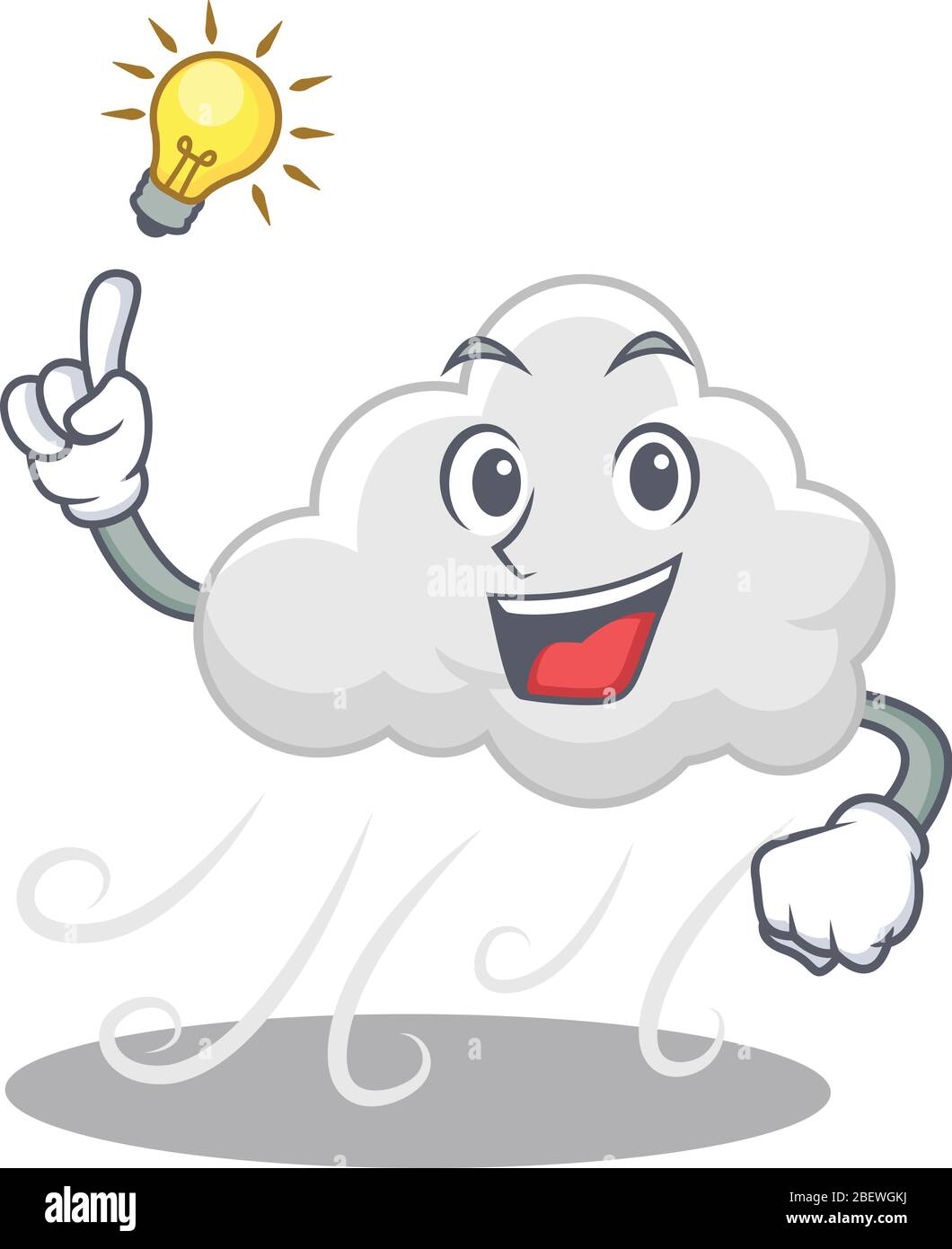 Maskottchen Charakter Design von wolkig windig mit hat eine Idee smart Geste Stock Vektor