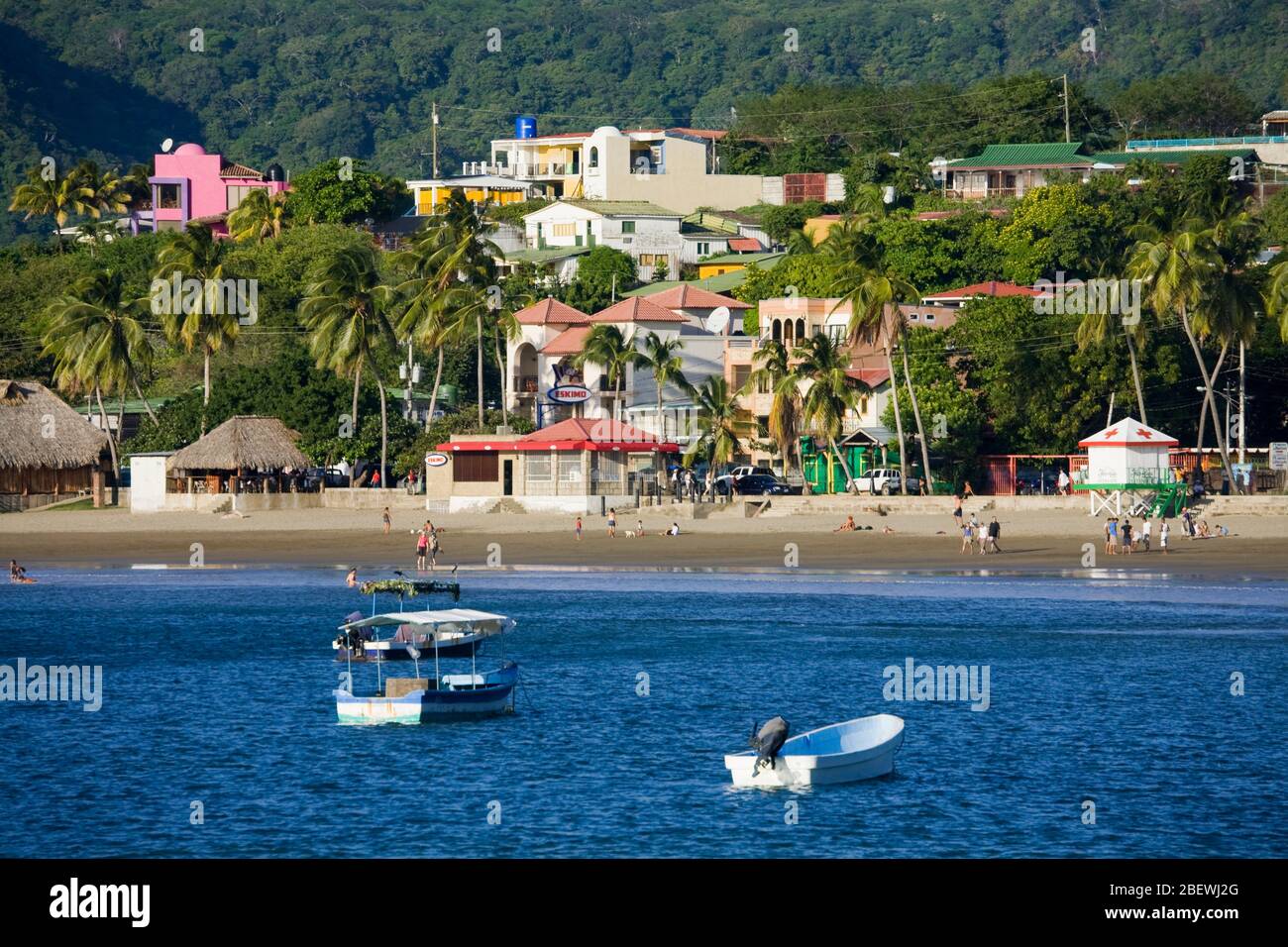Boote in San Juan Del Sur Hafen, Abteilung von Rivas, Nicaragua, Mittelamerika Stockfoto