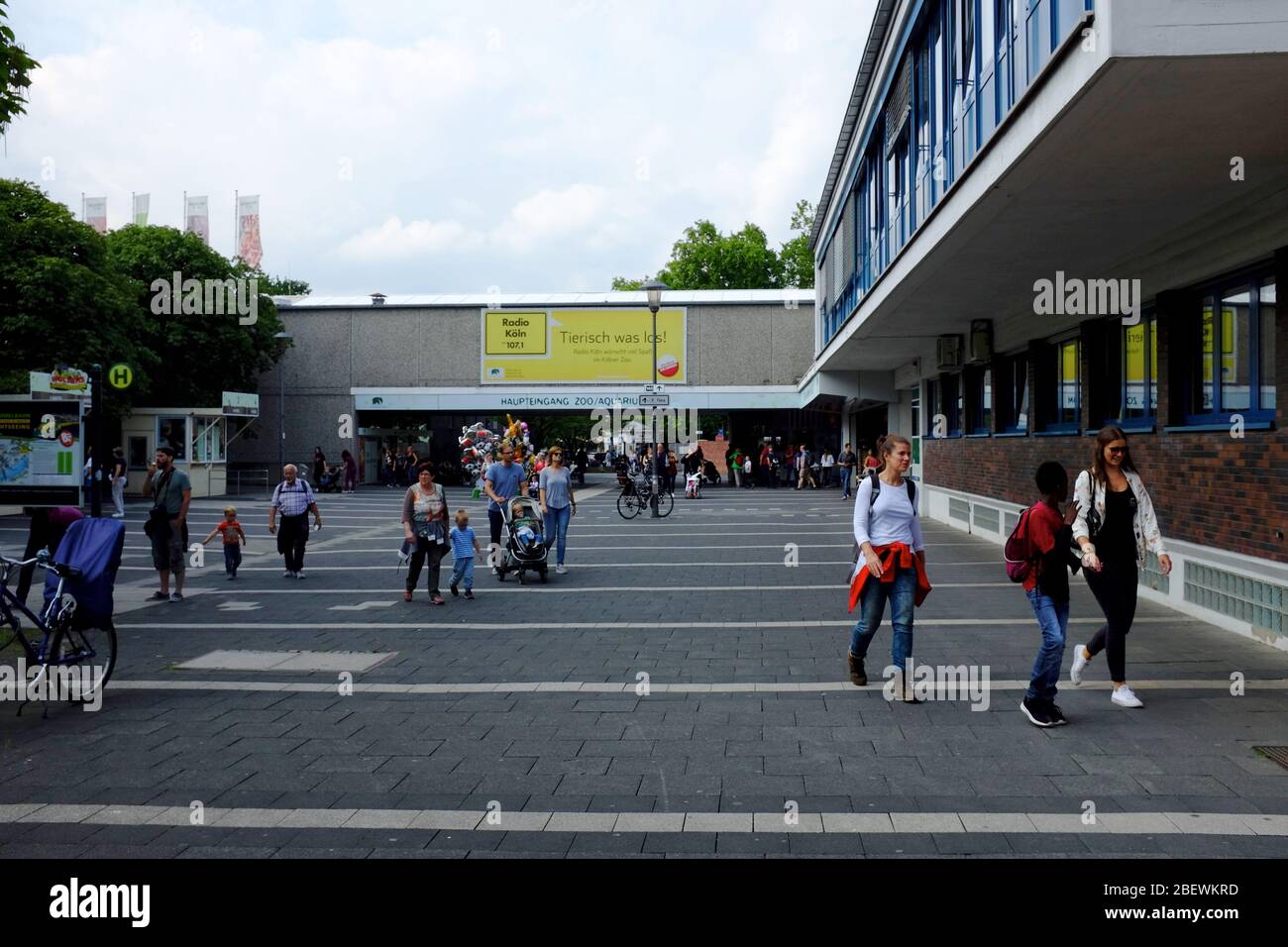 Der Eingang zum Kölner Zoo mit Besuchern.Köln.Deutschland Stockfoto