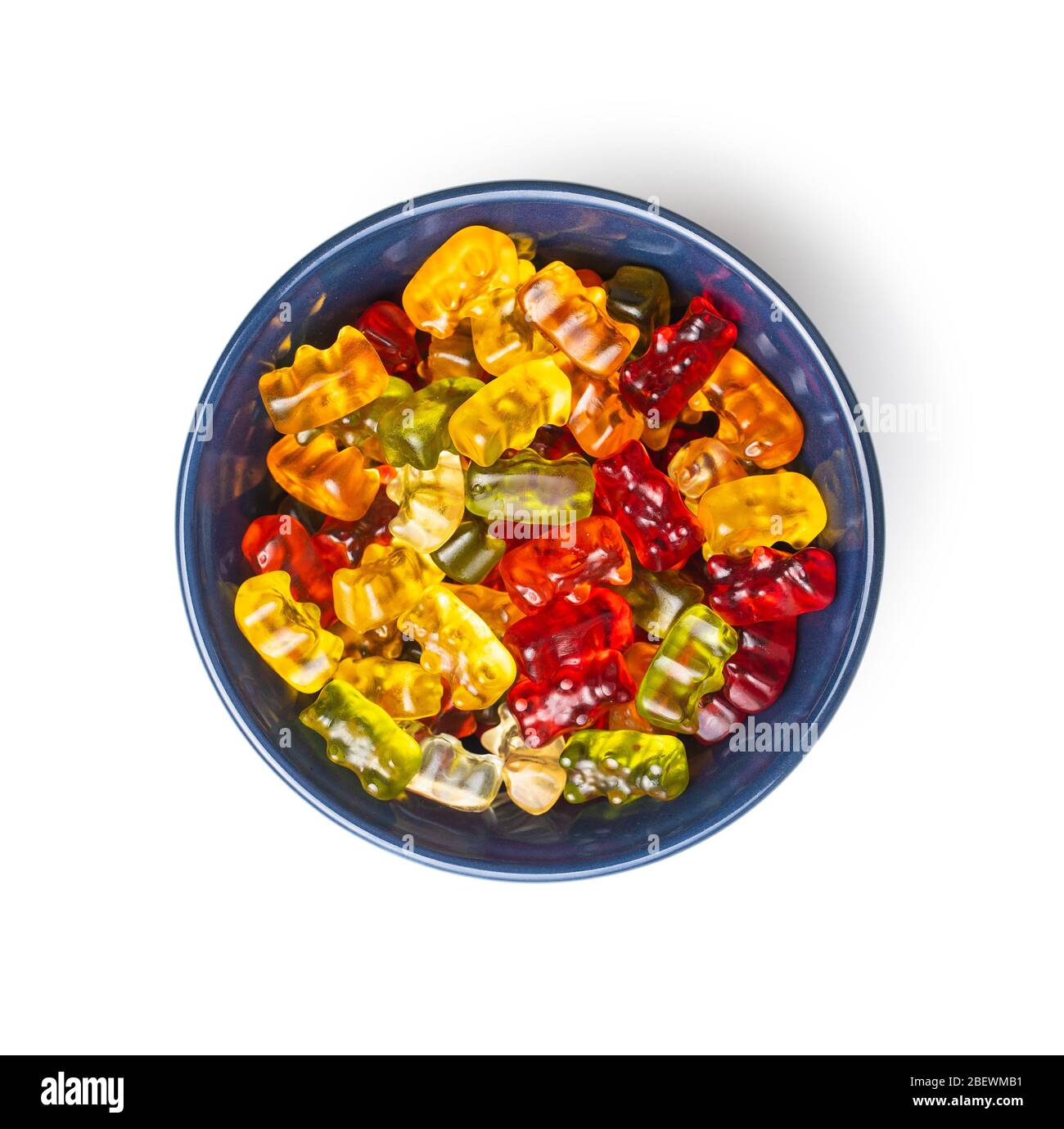 Gummibärchen, Gelee-Süßigkeiten. Bunte Bonbons auf weißem Hintergrund isoliert. Stockfoto