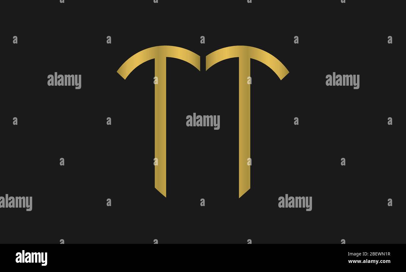 Buchstaben T oder Buchstaben TT ikonisches Logo Design. Stock Vektor