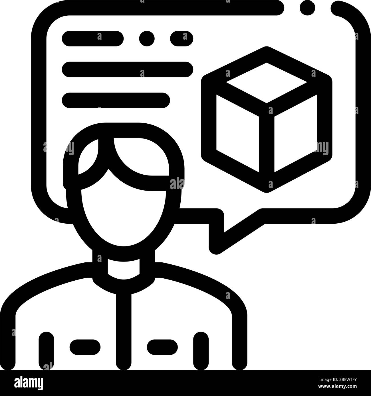 Lieferung Kurier Symbol Vektor-Kontur Abbildung Stock Vektor