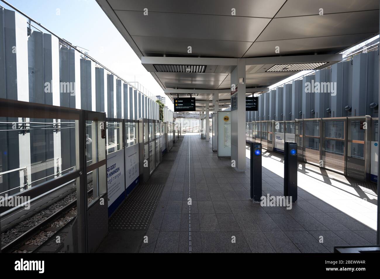 kopenhagen U-Bahn-Station overground keine Menschen, Dänemark, corona Stockfoto