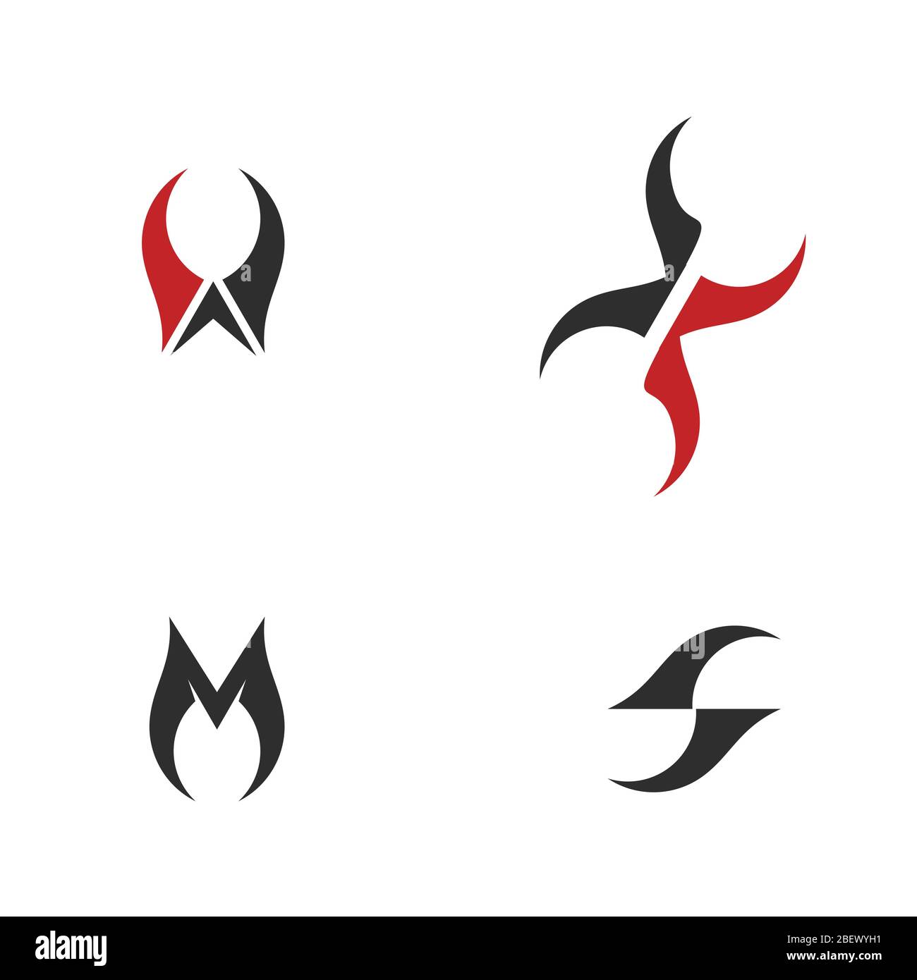 Abstrakt Anfangsbuchstabe Symbol Set, Buchstaben-Logo und Symbol, einfache Tattoo Vektor Grafik-Design, isoliert auf weißem Hintergrund. Stock Vektor