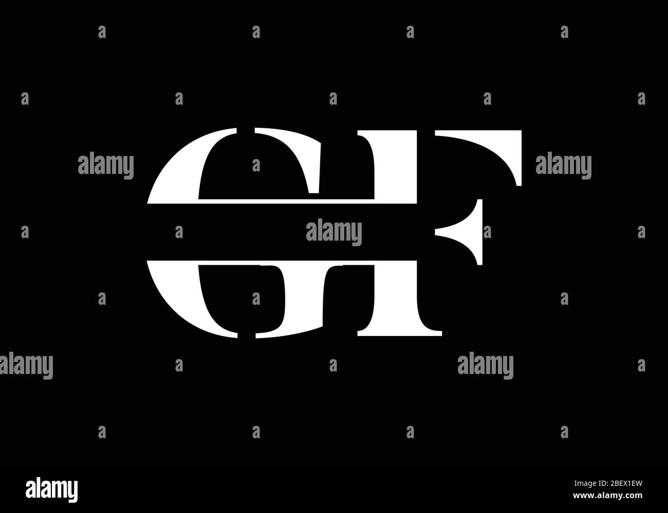 Initial Monogram Letter G F Logo Design Vektor-Vorlage. Logo-Design mit GF Letter Stock Vektor