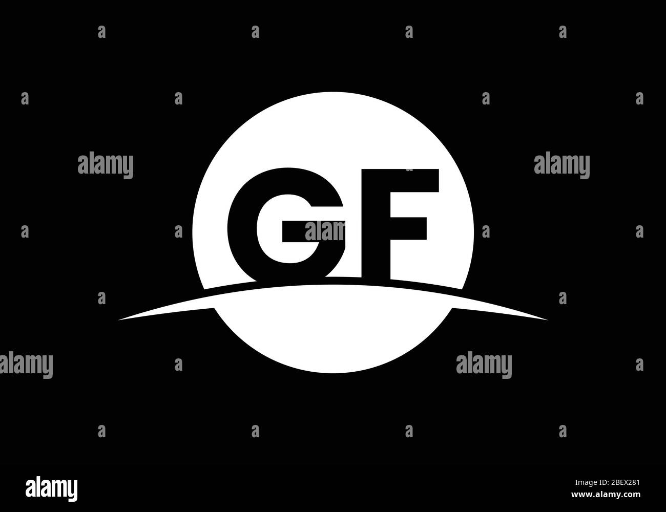 Initial Monogram Letter G F Logo Design Vektor-Vorlage. Logo-Design mit GF Letter Stock Vektor