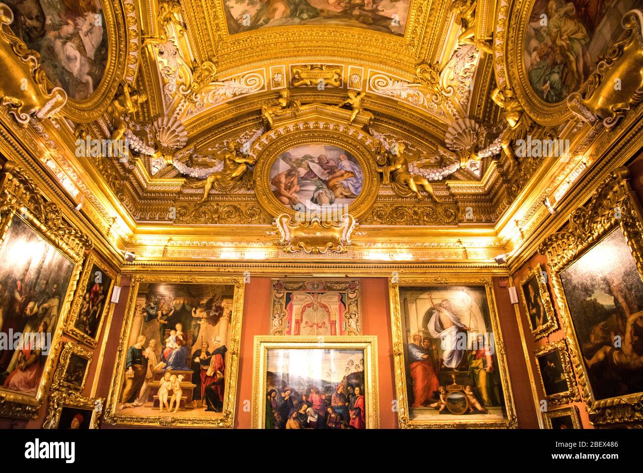 Sala di Saturno im Palazzo Pitti in Florenz, Italien Stockfoto