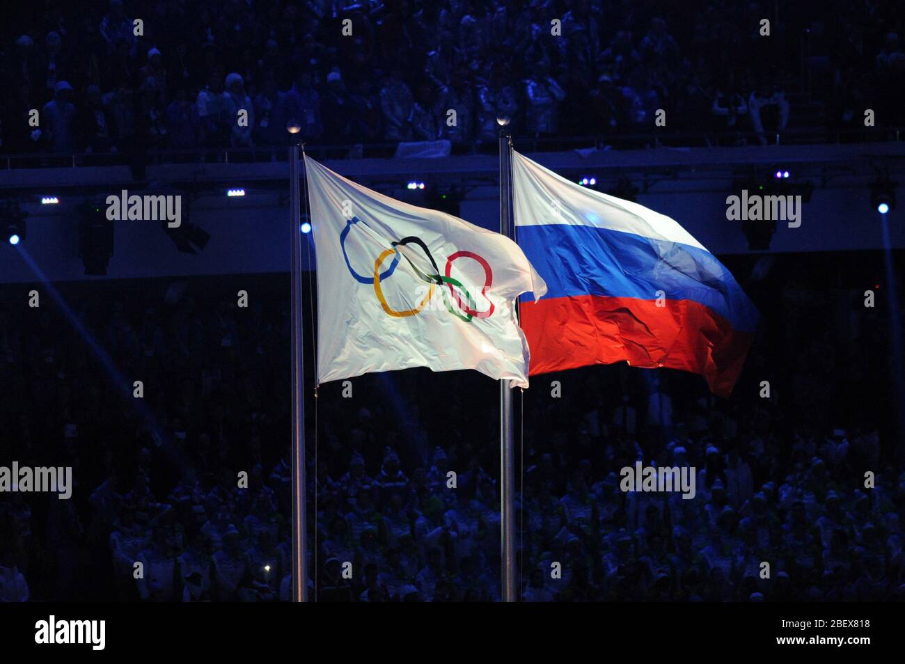Sotschi 2014.Eröffnungsfeier der Olympischen Spiele. Stockfoto