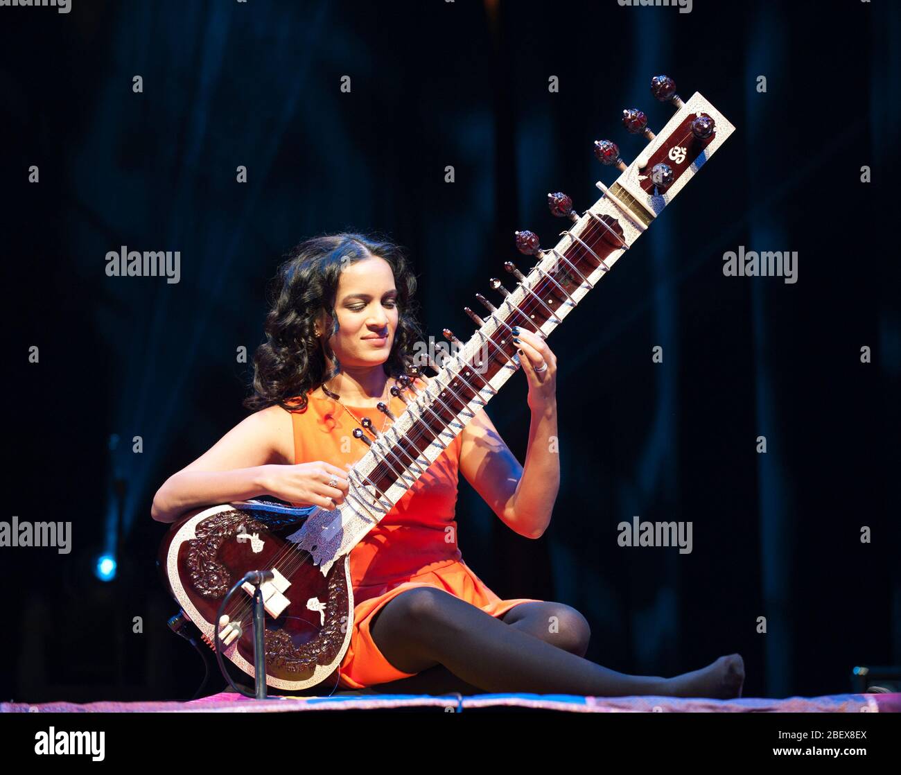 Anoushka Shankar probt für die Sonnlines Magazine World Music Awards, The Barbican, London 23. November 2012 Stockfoto