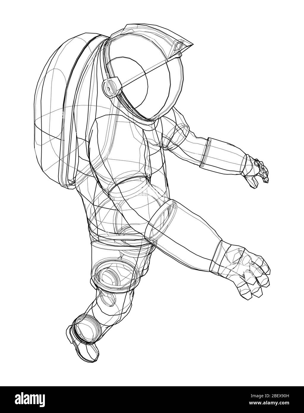 Astronaut Konzept. Vektor Rendering von 3d Stock Vektor