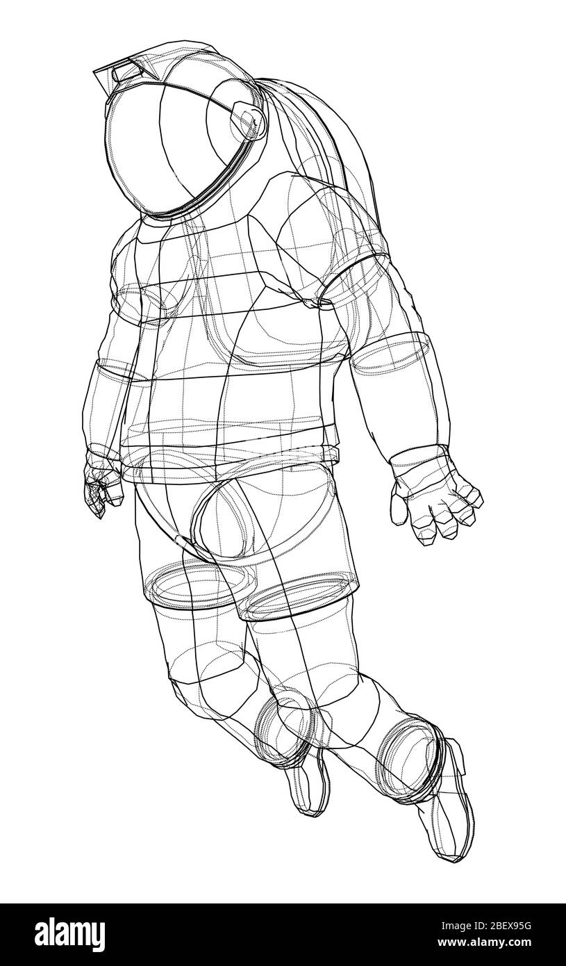 Astronaut Konzept. Vektor Rendering von 3d Stock Vektor