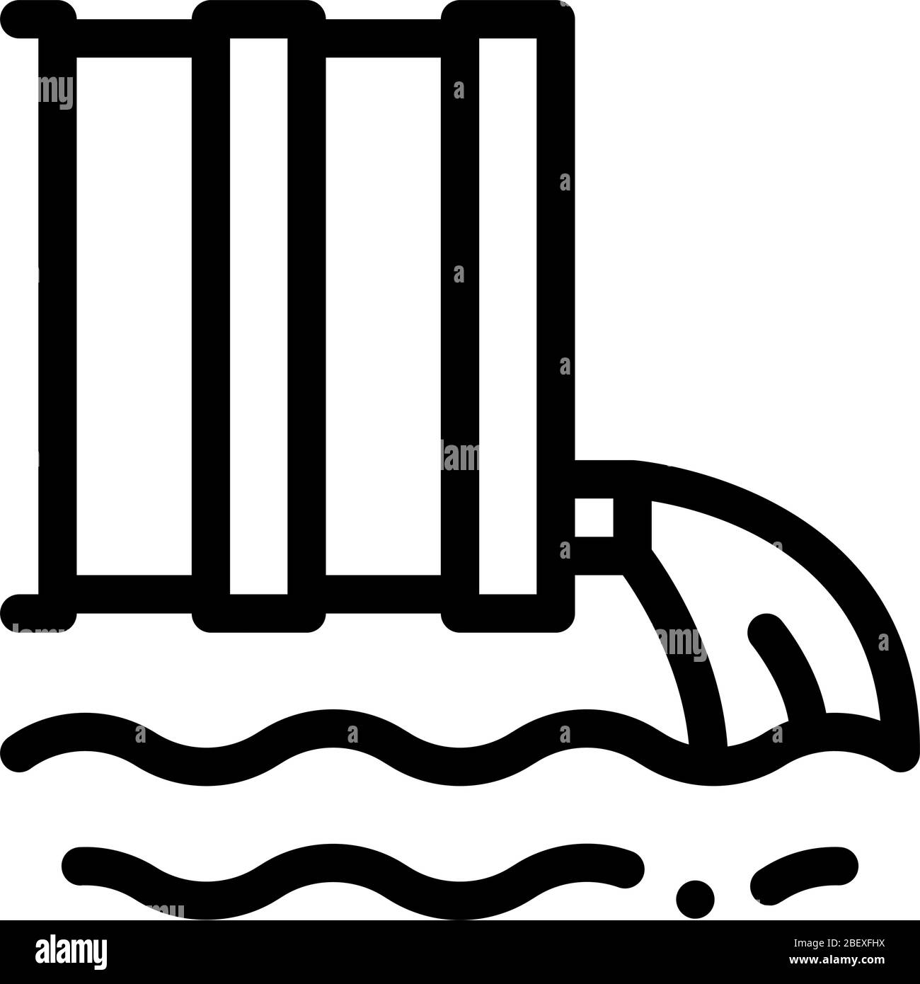 Verschütten von schädlichen Substanzen in Wasser Symbol Vektor-Umriss Illustration Stock Vektor