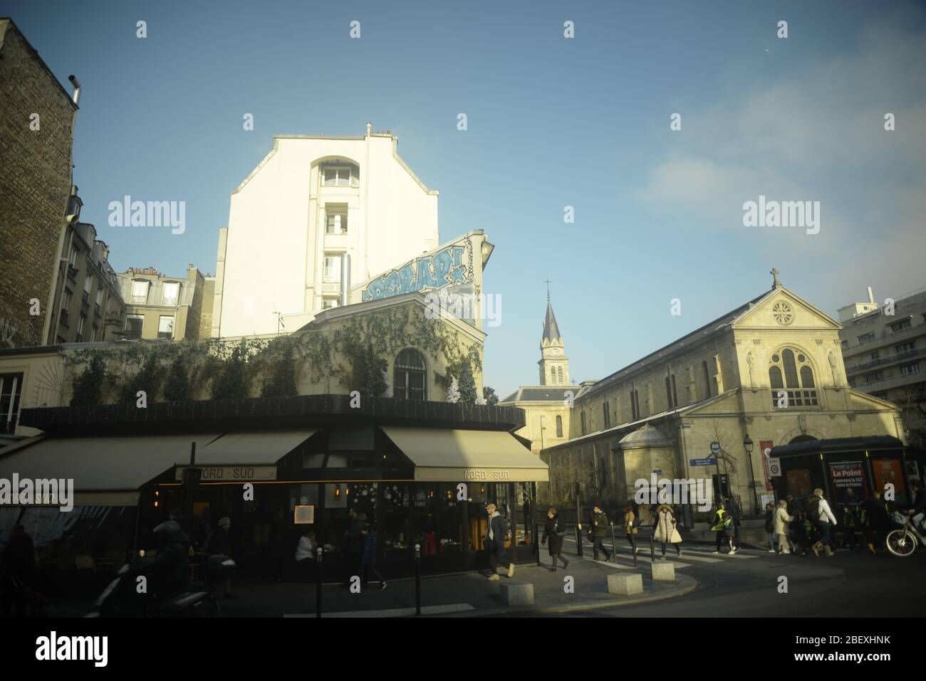 Street View in Paris, pasakdek Stockfoto