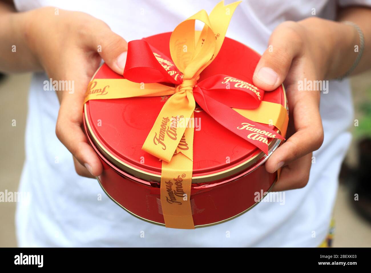 Berühmte Amos Cookies Stockfoto