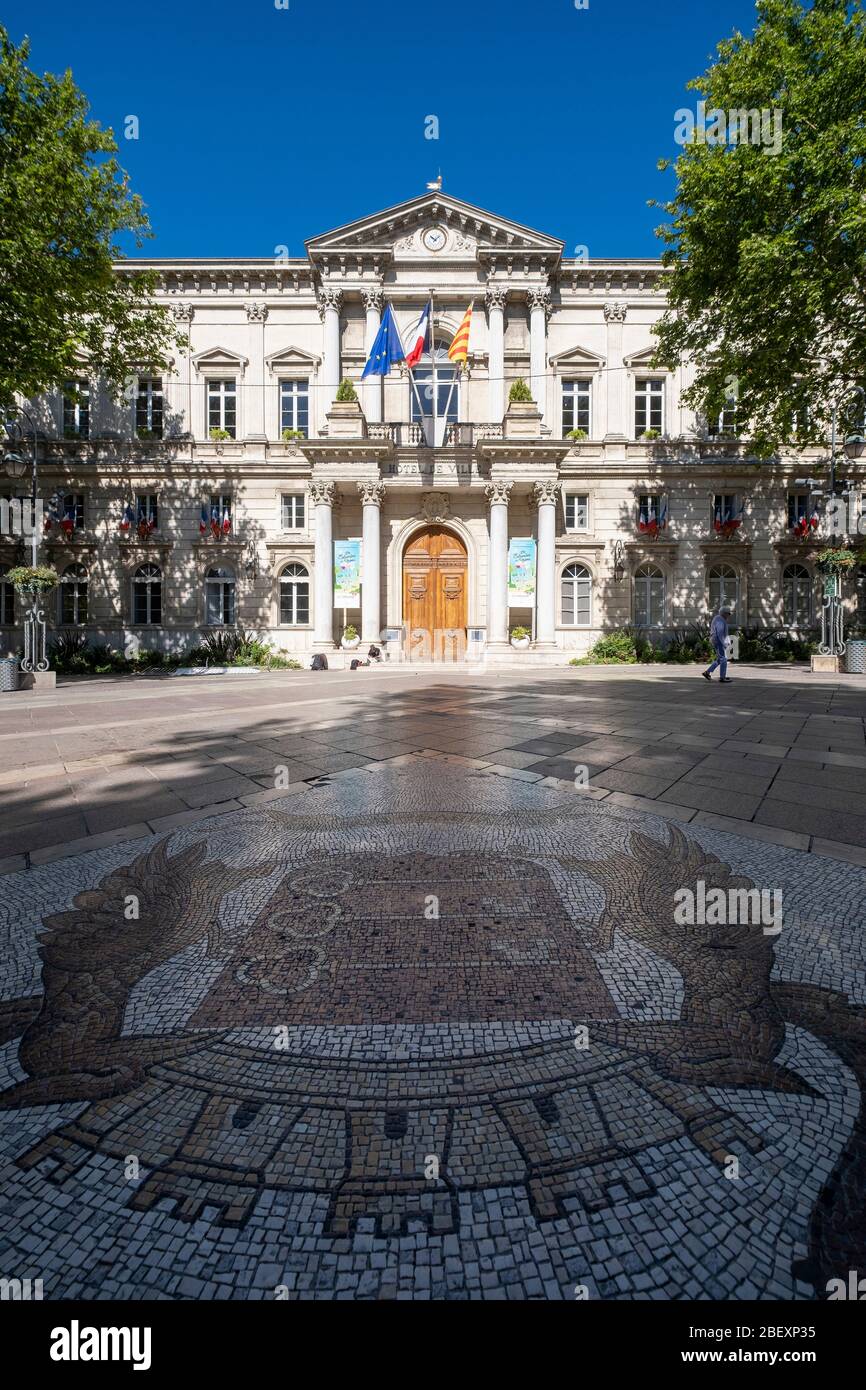 Hôtel de Ville d'Avignon - Fassade des Rathauses in Avignon, Frankreich, Europa Stockfoto