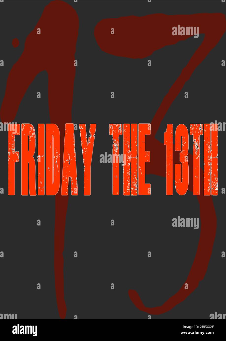 Vorlage für den Text für das Datum Freitag 13. Halloween. Horror. Platz für Text. Hintergrundbild. Platz für Text. Kalenderdatum. Poster. Broschüre. Pro Stock Vektor