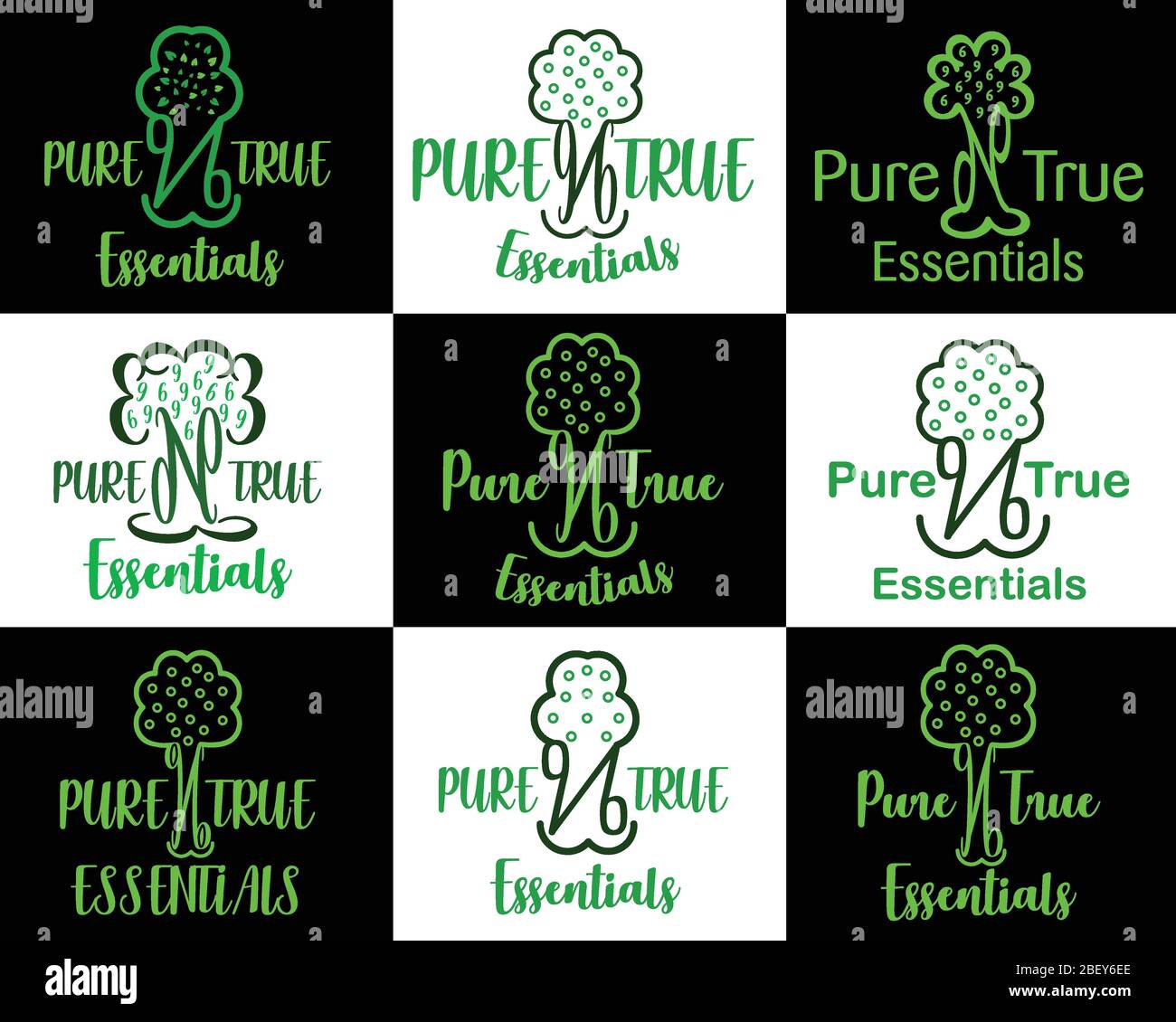 Abstraktes N Logo Vektor Design. N Baum Logo Design. Stock Vektor