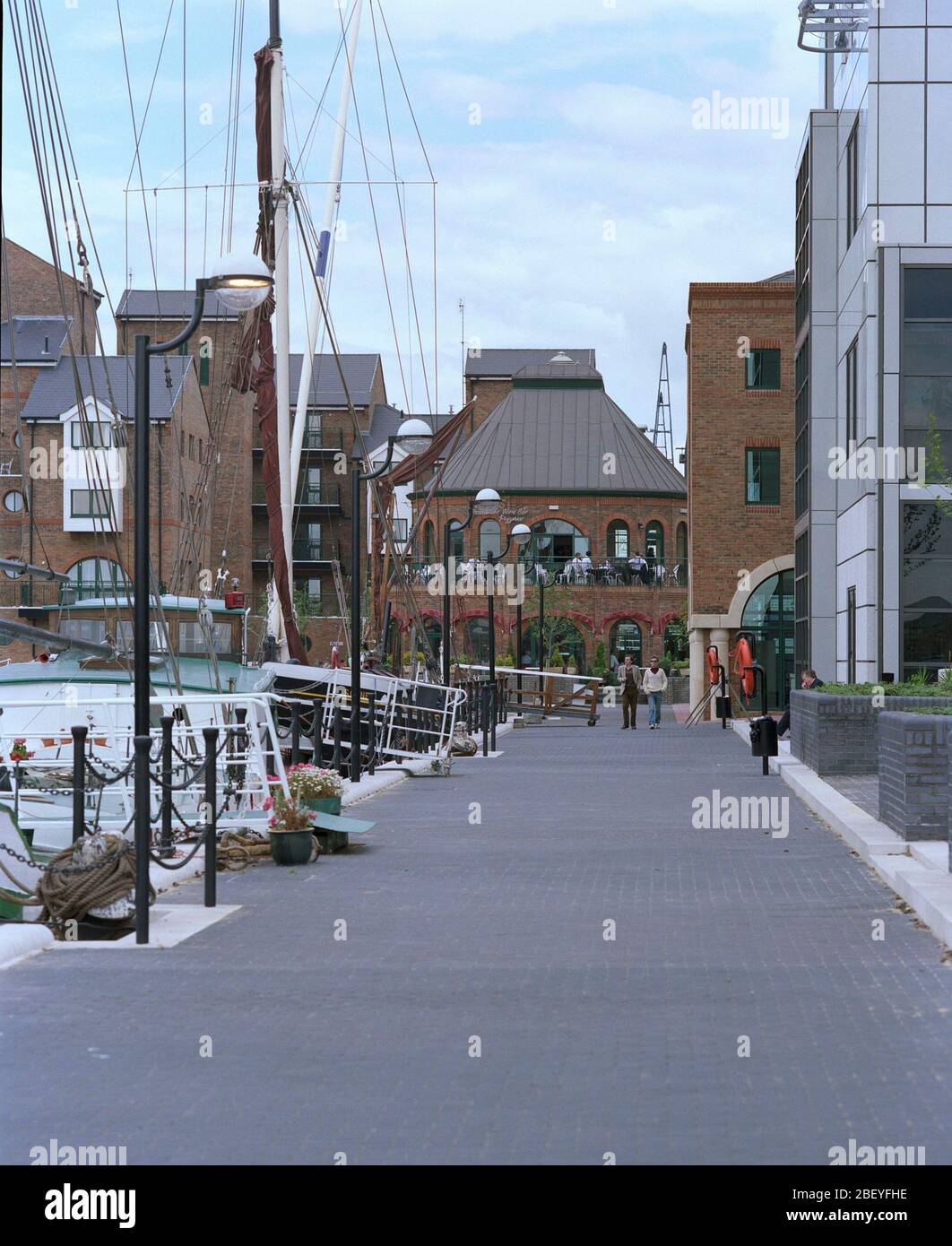 Straßenszene, 1990, Docklands London, Großbritannien Stockfoto