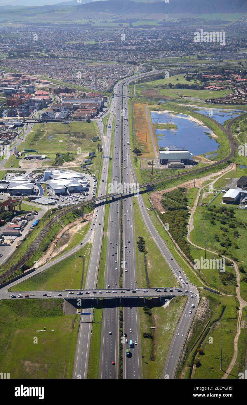 Luftaufnahme der Autobahn N1 Stockfoto