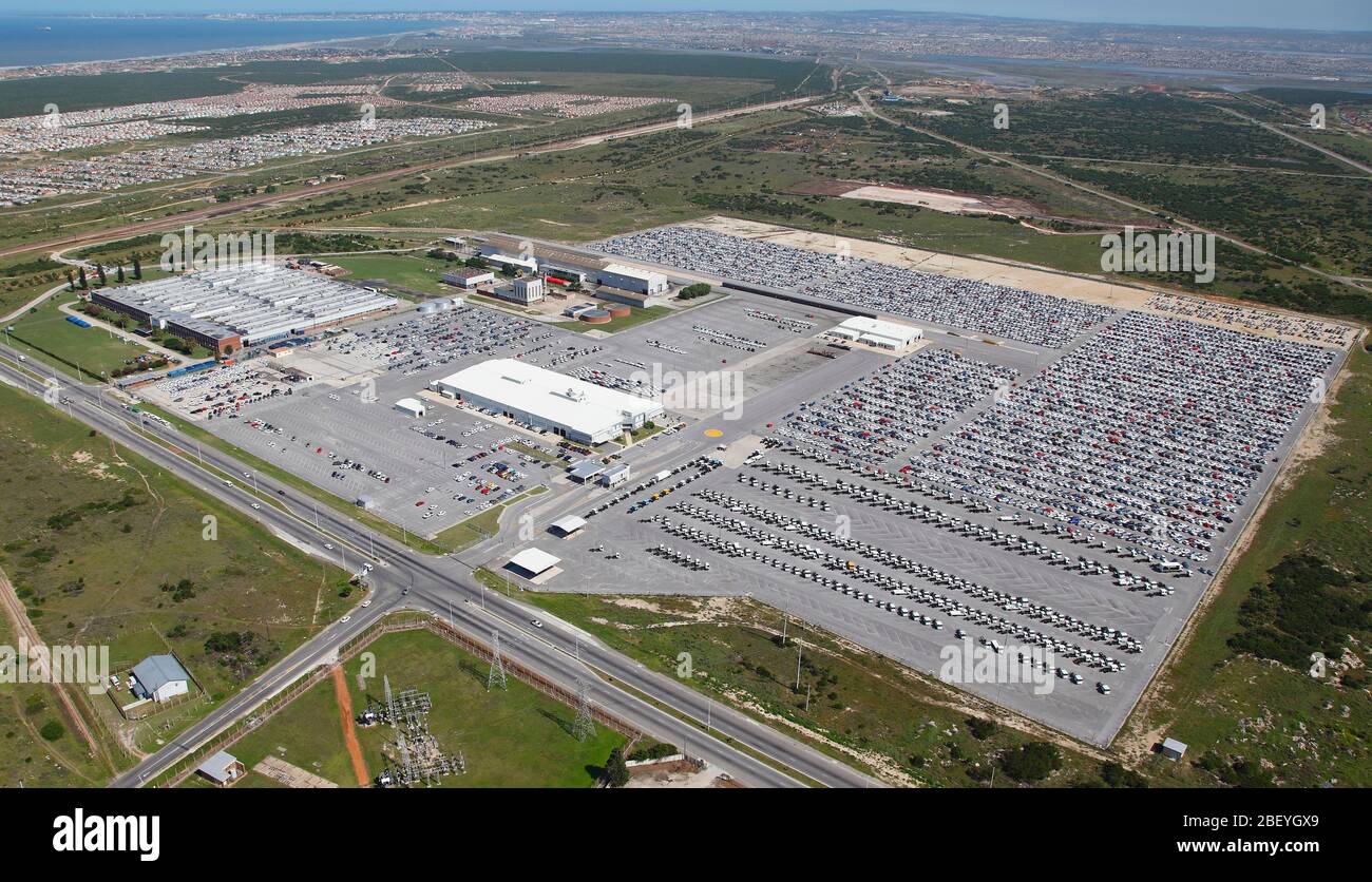 Luftaufnahme der Autoproduktion in Port Elizabeth Stockfoto