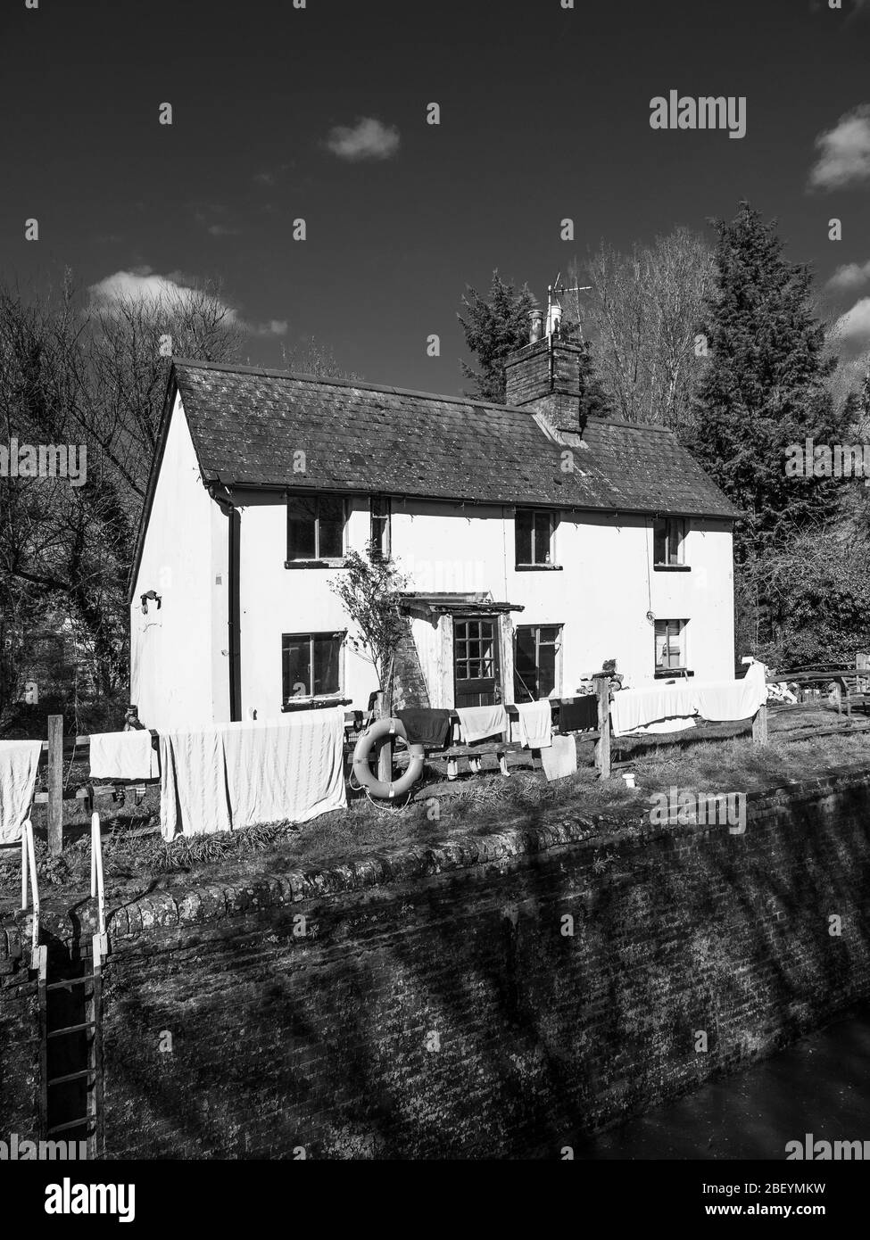 Cobblers Lock, Freemans Marsh, Kennet and Avon Canal, Hungerford, Berkshire, England, Großbritannien, GB. Stockfoto