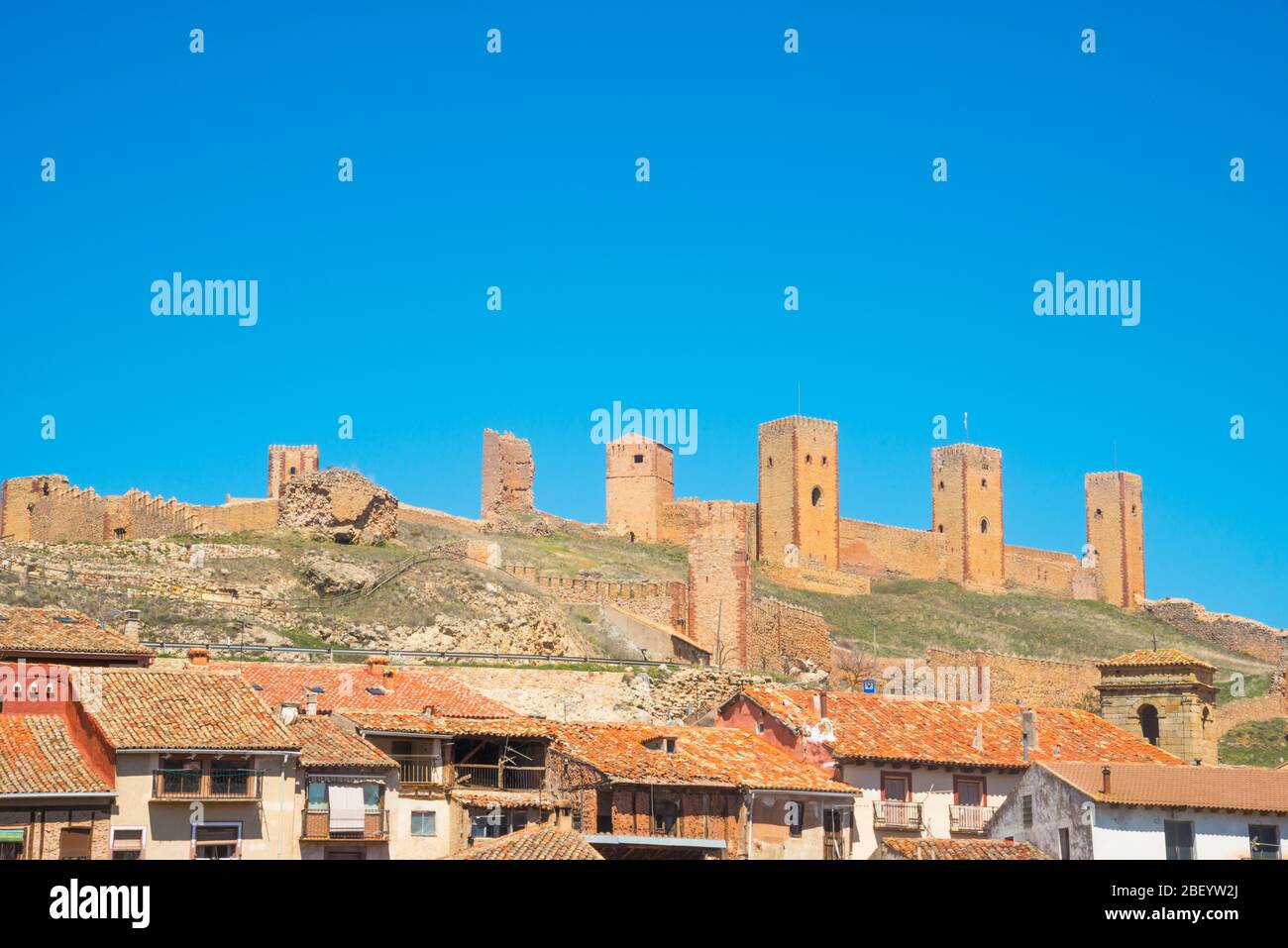 Schloss. Molina de Aragon, Provinz Guadalajara, Castilla La mancha, Spanien. Stockfoto