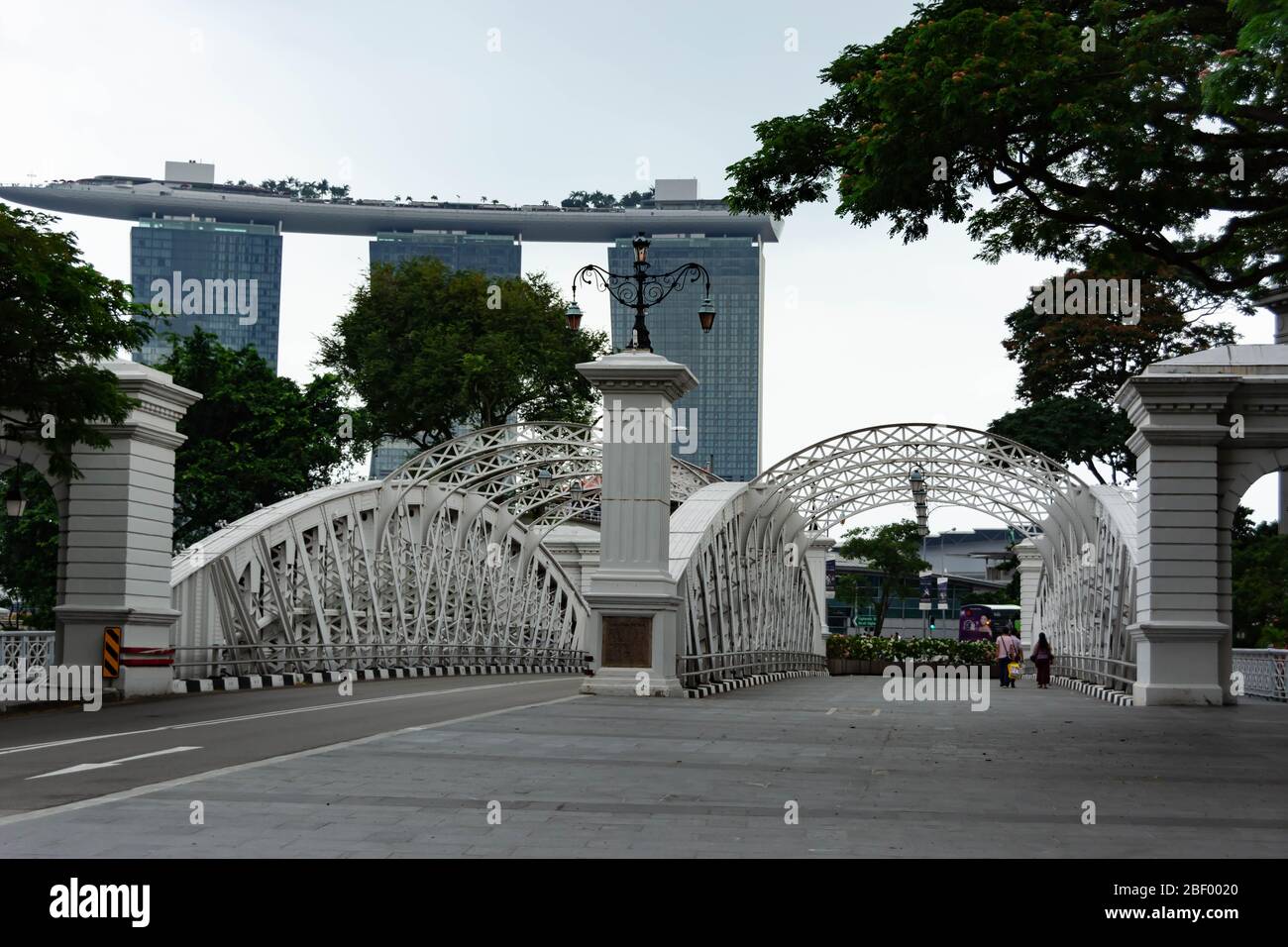 Anderson Bridge im zentralen Geschäftsviertel Singapur, Singapur, 2. März 2020 Stockfoto