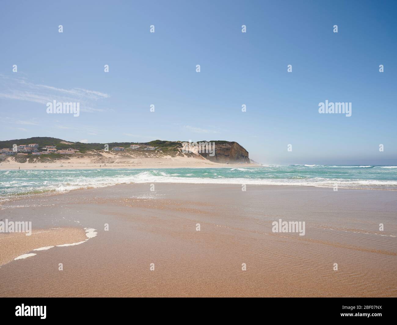 Strand von FAZ do Arelho in portugal im Sommer Stockfoto