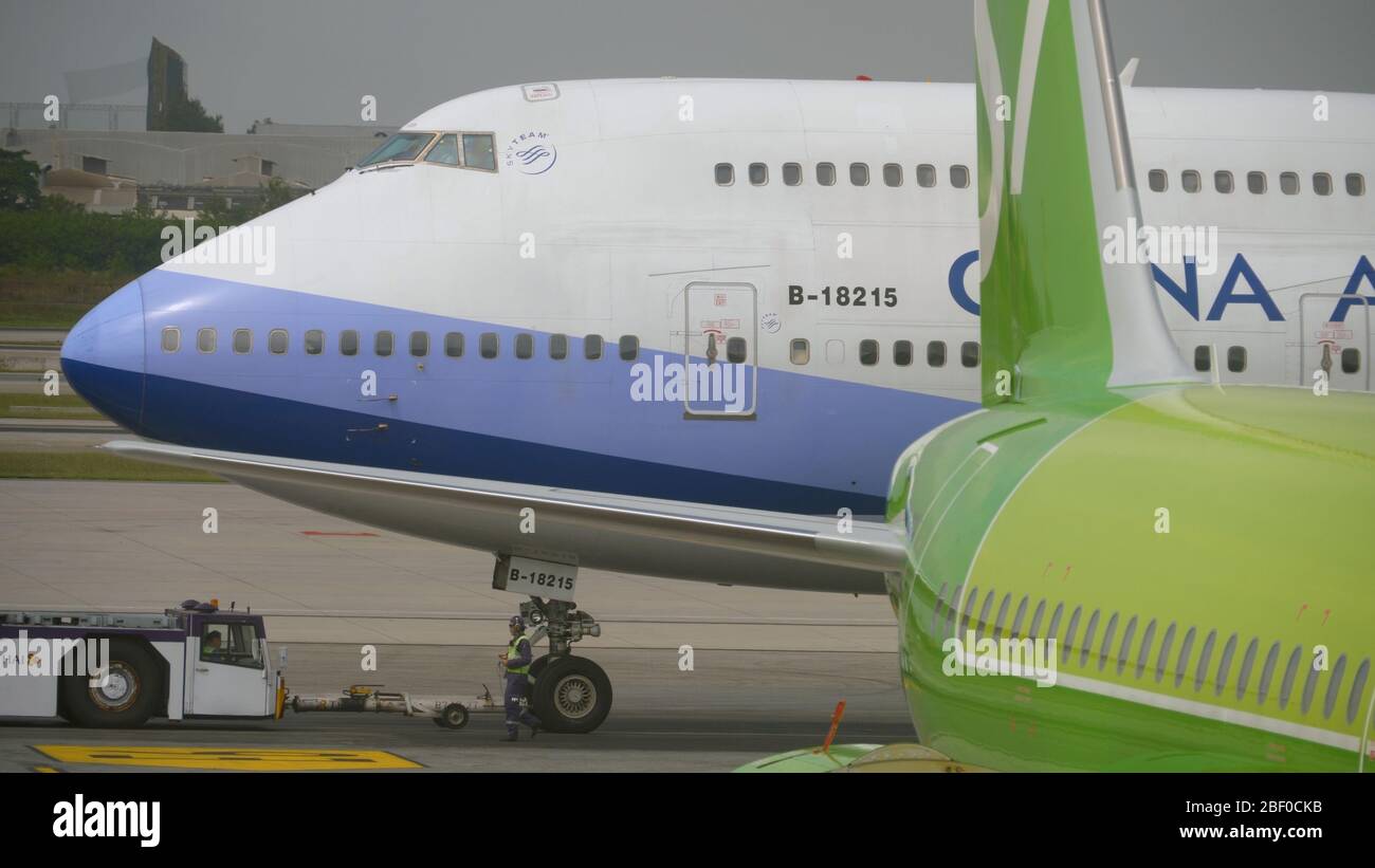 Verkehr am Flughafen Suvarnabhumi Stockfoto