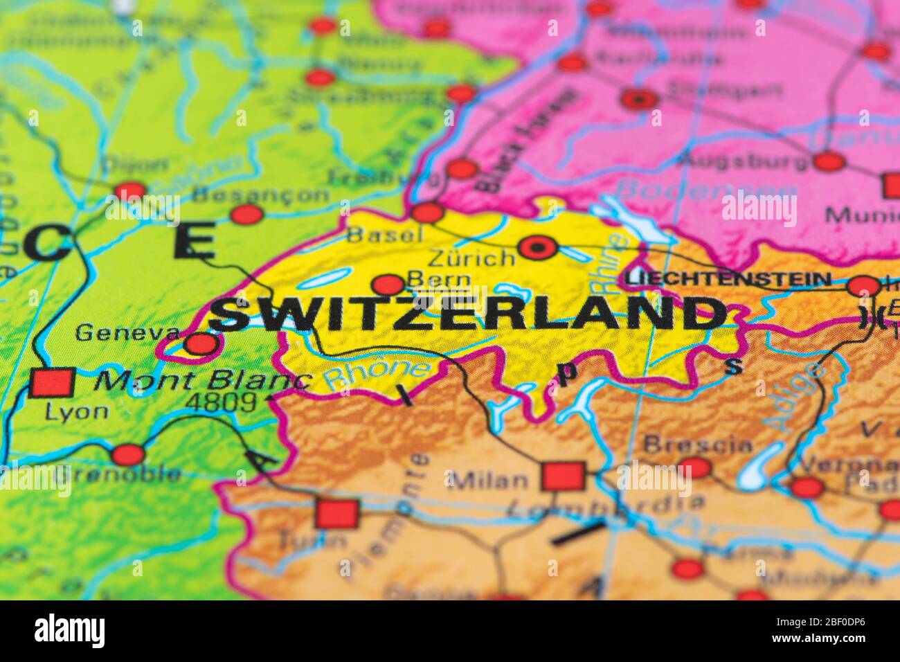 Europa, Karte der Schweiz Stockfotografie - Alamy
