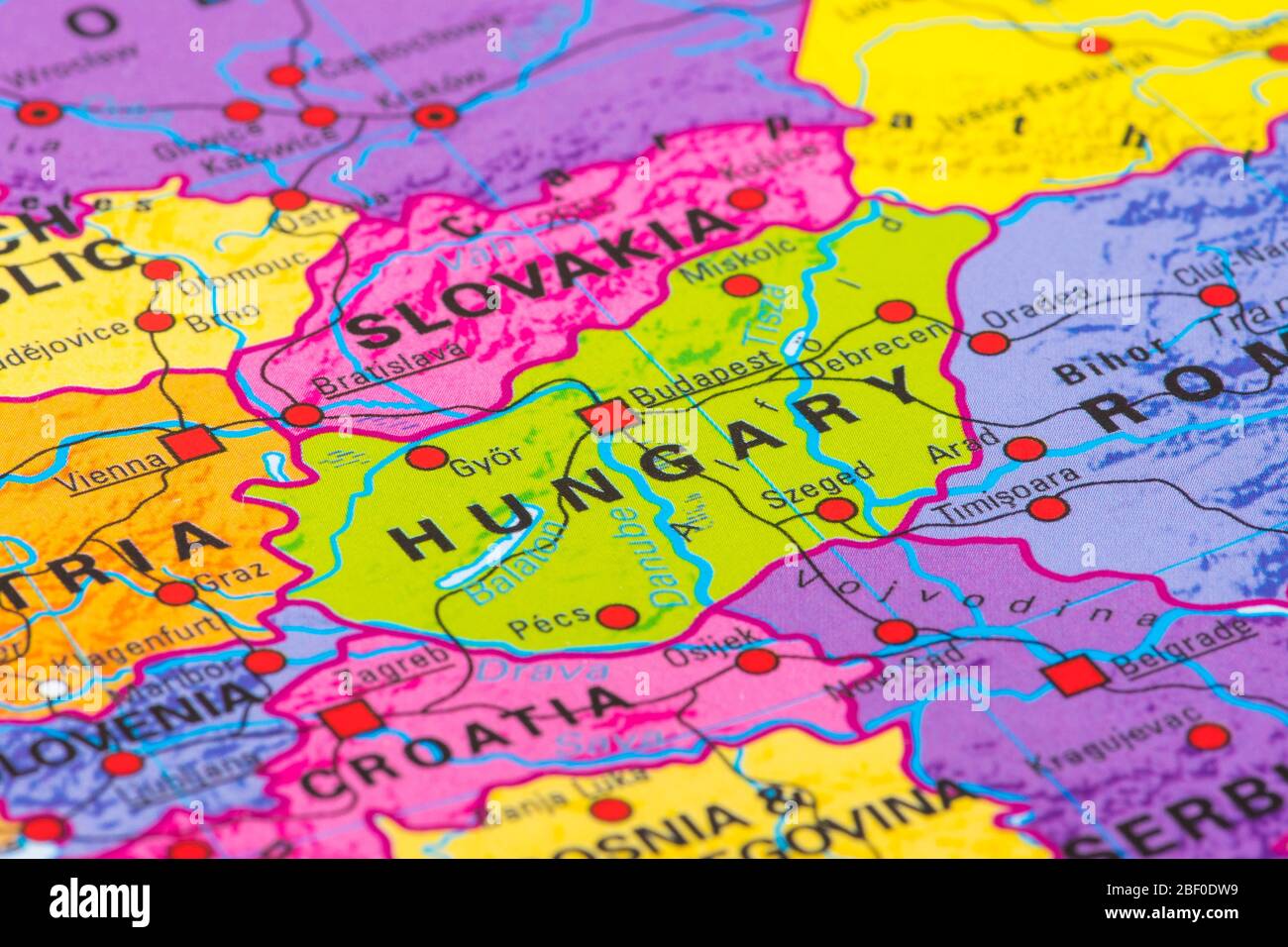 Europa, Karte von Ungarn Stockfotografie - Alamy