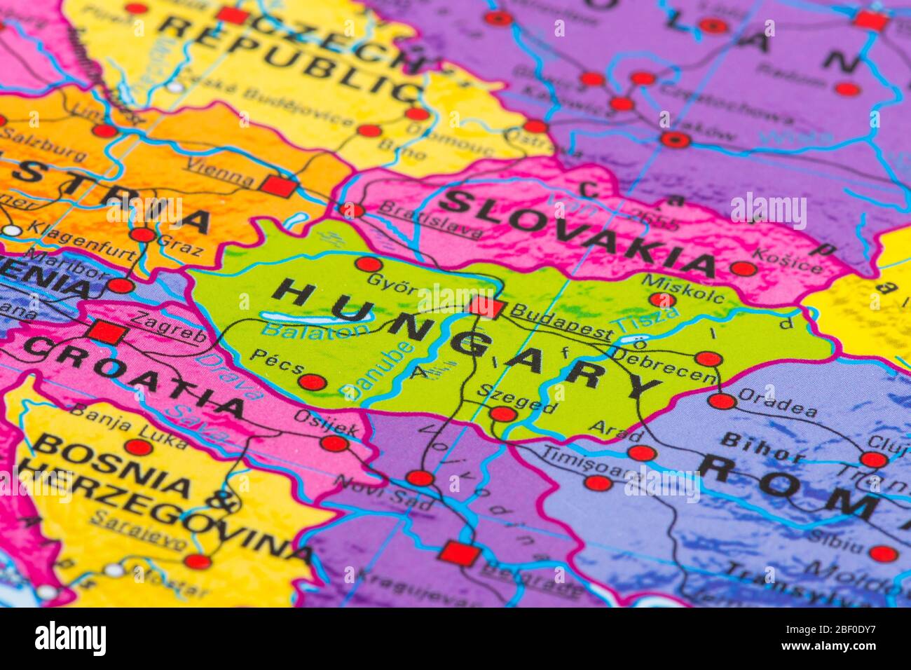 Europa, Karte von Ungarn Stockfotografie - Alamy