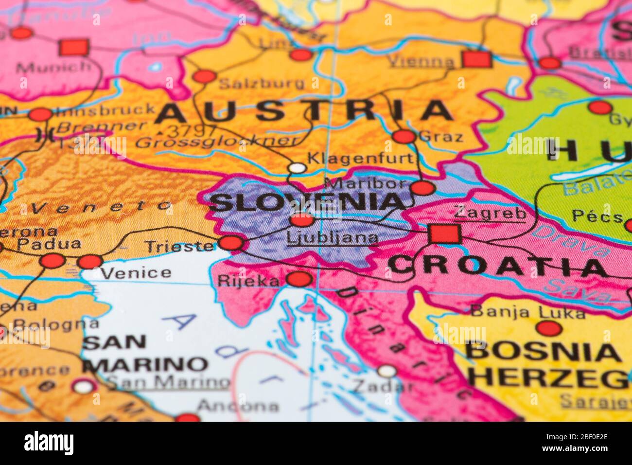 Europa, Karte von Slowenien Stockfotografie - Alamy