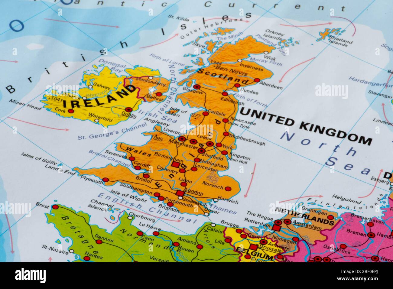 Europa, Karte von Großbritannien und Irland Stockfotografie - Alamy