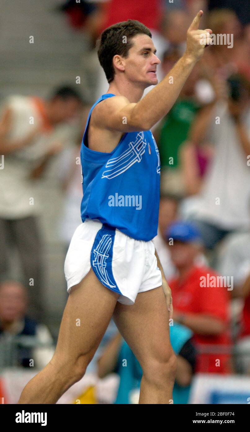 St. Denis, Frankreich. August 2003. Giuseppe Gibilisco aus Italien