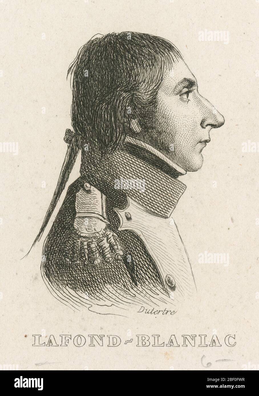 Antike Gravur, General Guillaume Joseph Nicolas de LafonBlaniac