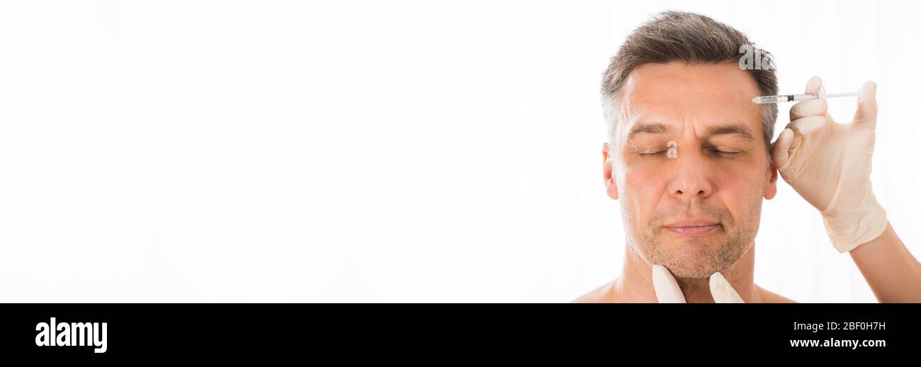 Face Injection Und Ästhetische Kosmetische Chirurgie Für Männer Stockfoto