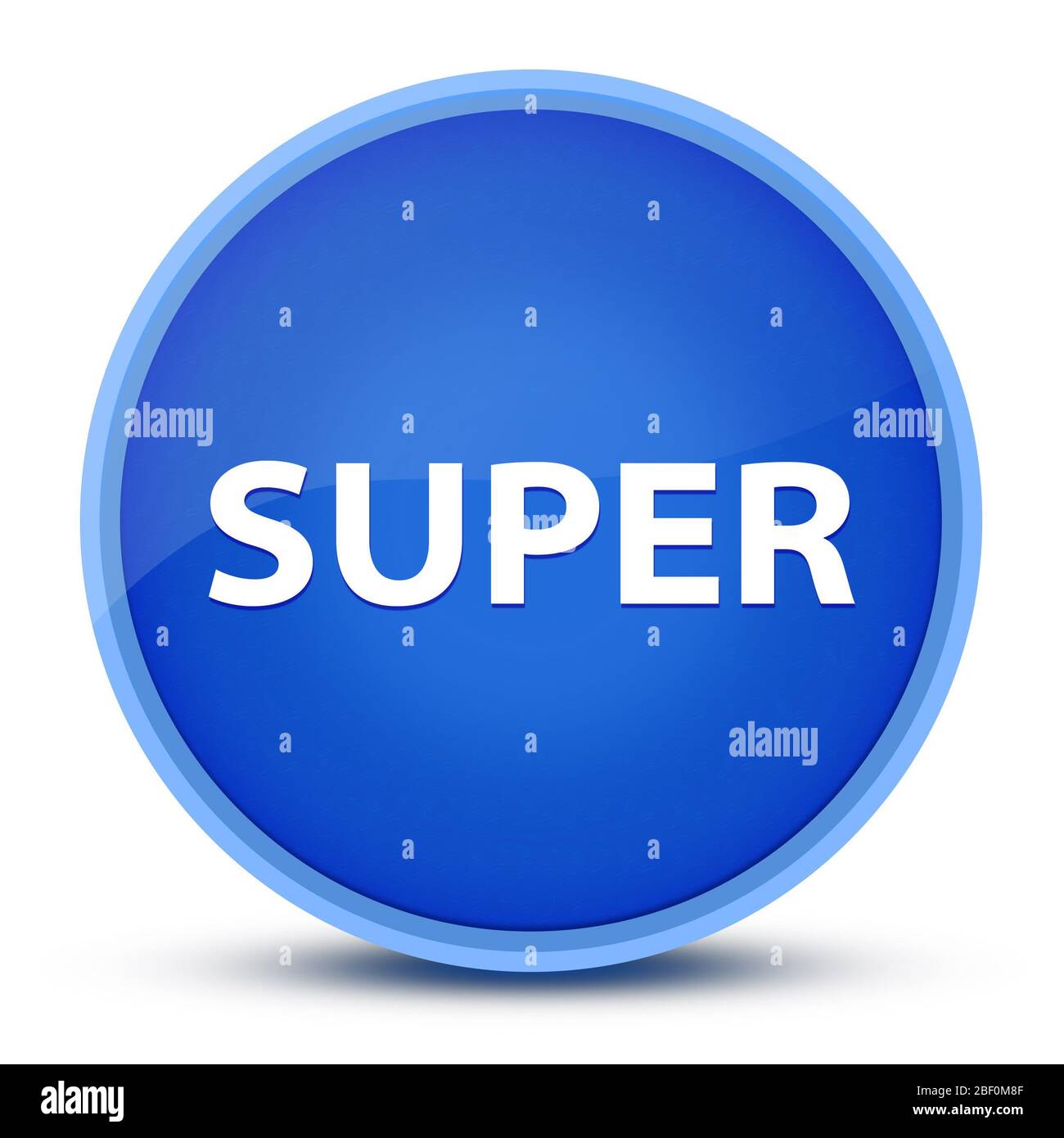 Super isoliert auf spezielle blaue runde Taste abstrakte Illustration Stockfoto